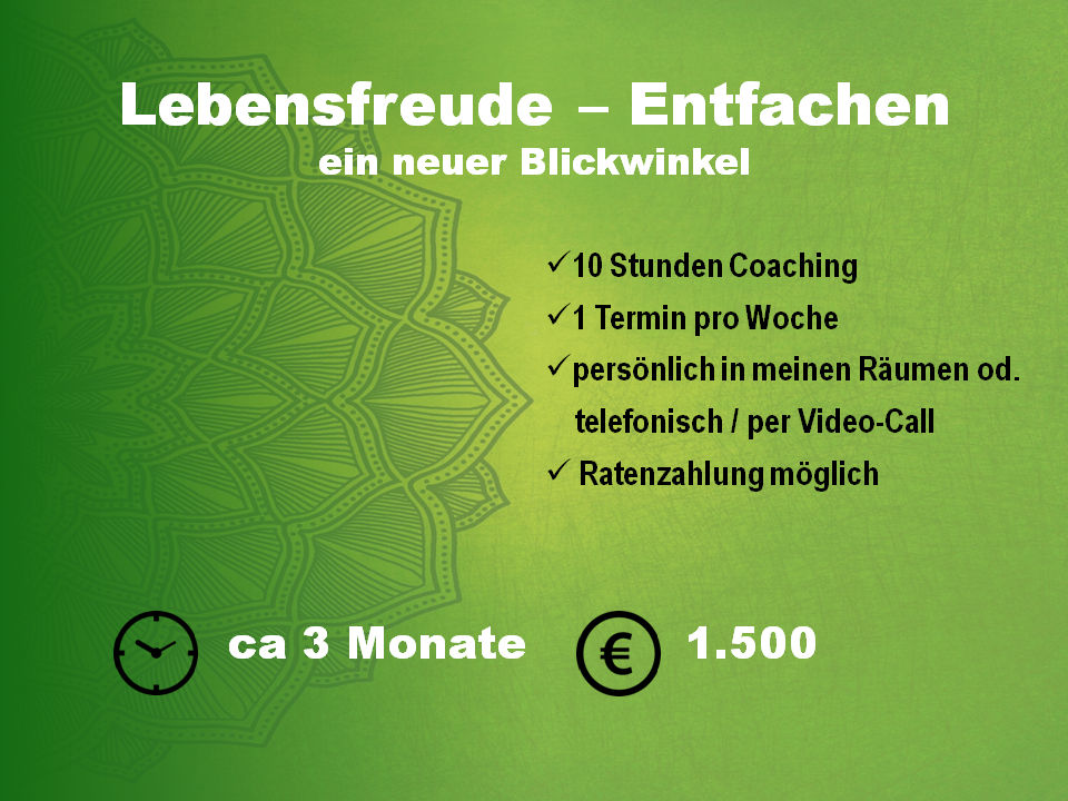 Lebensberatung, Coching, Lifecoaching, Begleitung für 3 Monate, 10 Stunden Coaching, 1 Termin pro Woche, Ratenzahlbar, Paketpreis 1.500€